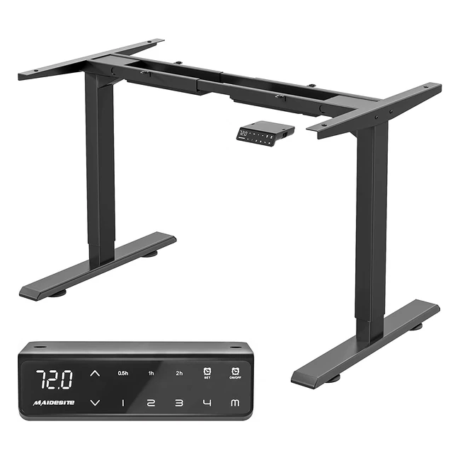 Mesa eléctrica ajustable en altura Maidesite con motor dual y 2 patas elevadoras - Negro