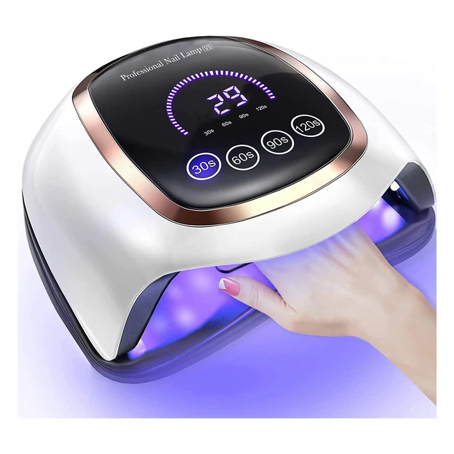 168W LED UV Nail Lamp with LCD Touch Screen - Professional Nail Art DIY Tools for Home and Salon Use