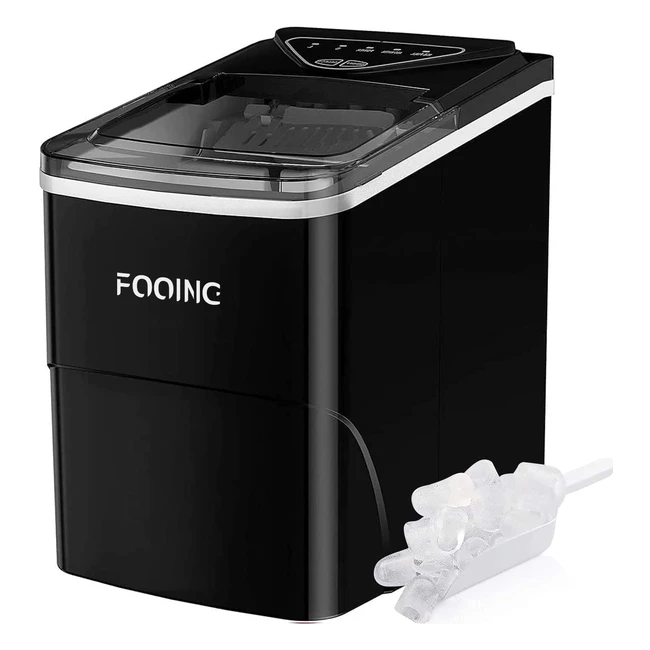 Fooing Ice Maker Machine - Quick 6 Mins Ice 28lbs in 24hrs 9 Cubes Self-Clean