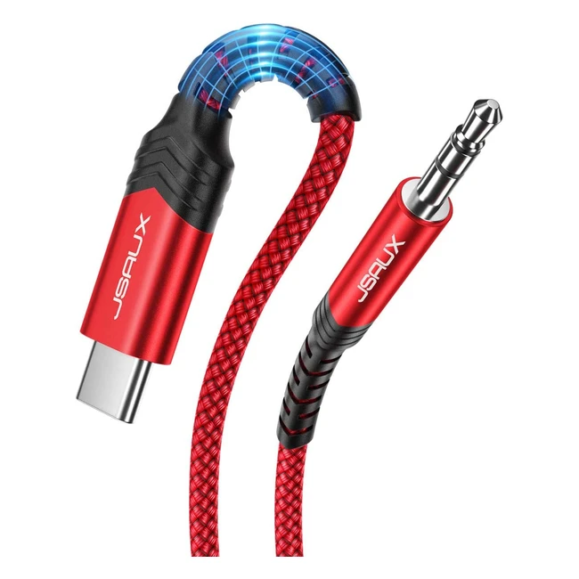 JSAUX USB C to 35mm Audio Aux Jack Cable - Premium Sound Quality Durable Nylon