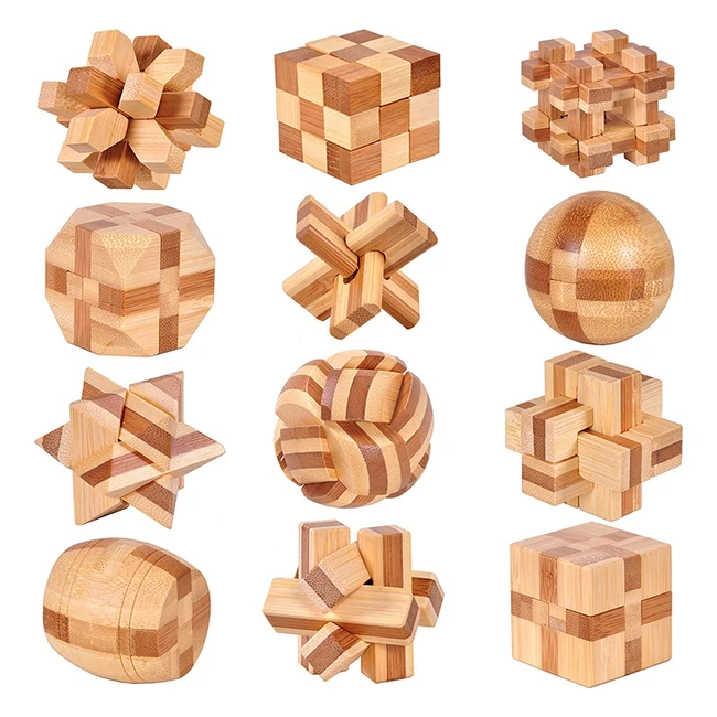 Set di Rompicapi in Legno - Gioco di Intelligenza 3D per Adulti e Bambini - Sicuro e Iodore - Regalo Perfetto