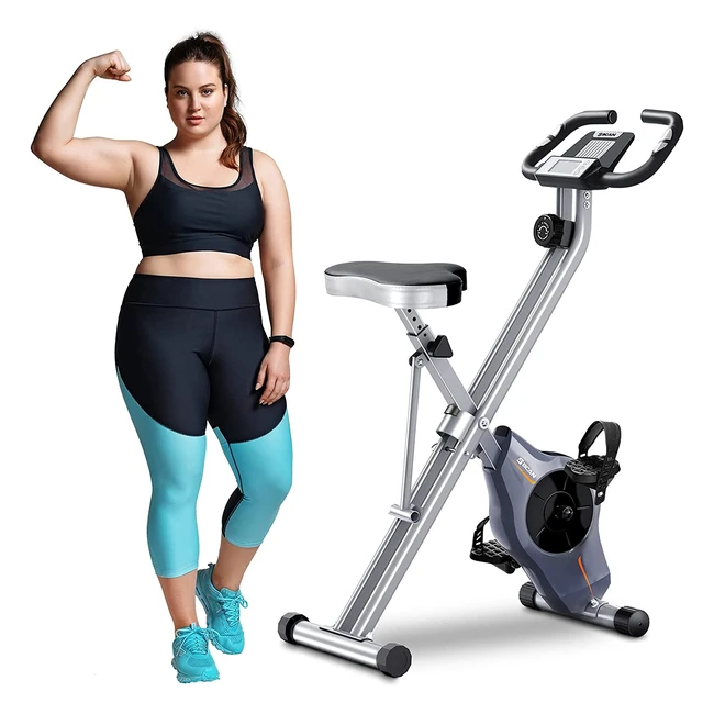 BCAN Folding Exercise Bike - Heavy-Duty, Foldable, 8-Level Magnetic Resistance, Pulse Sensor - Home Gym Equipment (330 lbs Capacity)