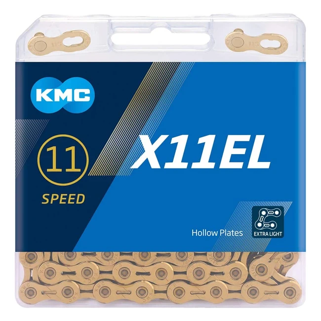 Cadena KMC X11EL dorada para bicicletas de carretera y montaña