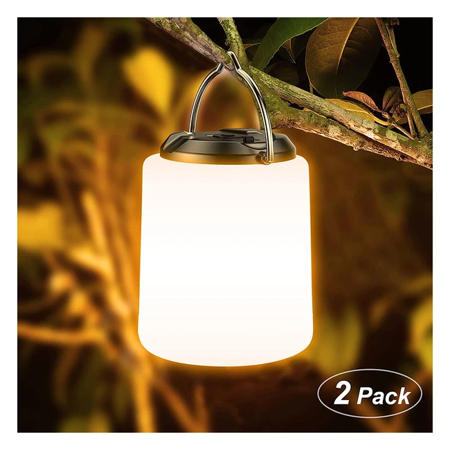 Lanterne Camping LED Rechargeable Blukar - Lot de 2 - Lumière Chaude 3000K - Autonomie 10h - Portable et Etanche