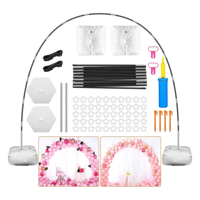 Kit d'arche de ballons réutilisable 3m avec support réglable et base remplie d'eau pour mariage, remise de diplôme et décoration de Noël