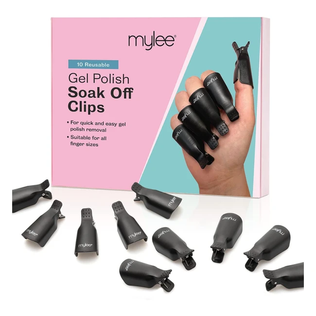 Mylee 10pcs Soak Off Nail Clips - Acrylic Nail Art Remover for All Finger Types