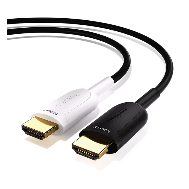 Huaham 8K Fiber Optic HDMI Cable - Ultra High Speed 8K60Hz 4K120Hz 48Gbps HDMI 2.1 Cable with eARC, HDCP 2.2/2.3, Dolby - Compatible with PS5, Xbox Series X, Roku, Fire TV, Sony LG CX TV