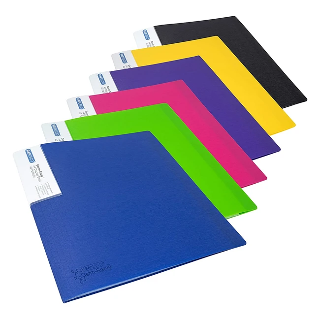 Protège-documents Rapesco 1647 Germsavvy antibactérien A4 avec 40 pochettes couleurs assorties - Protégez vos documents importants