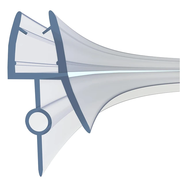 HNNHOME Precurve Rubber Plastic Bath Shower Screen Seal Strip - Perfect for 46mm Curved or Straight Glass Door