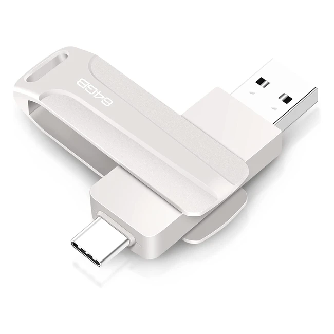 Memoria USB 2 en 1 Tipo C y USB 2.0 de 64GB para Android/Windows/PC/Tabletas