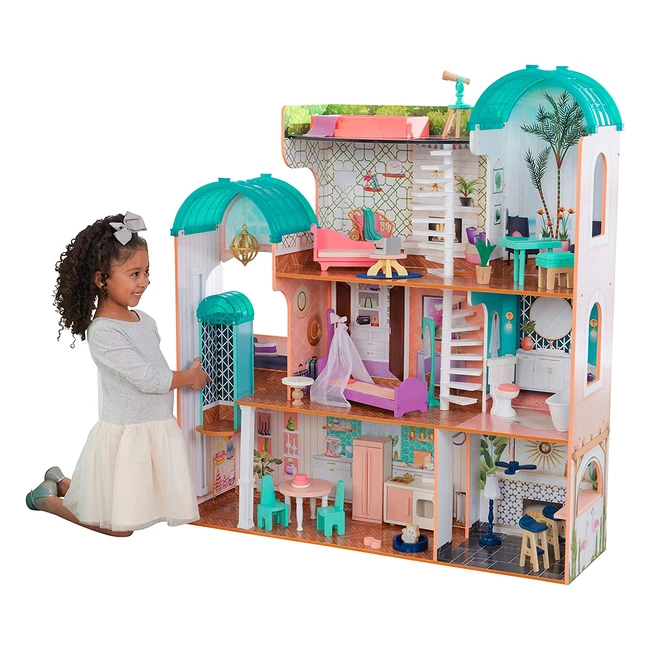 KidKraft Camila Mansion Dollhouse with Furniture & Accessories - 3 Storey Play Set for 30cm Dolls