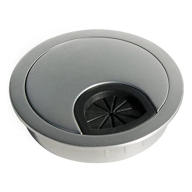 Passecâble encastrable Emuca Diam. 68cm pour bureau - Zamac chromé mat