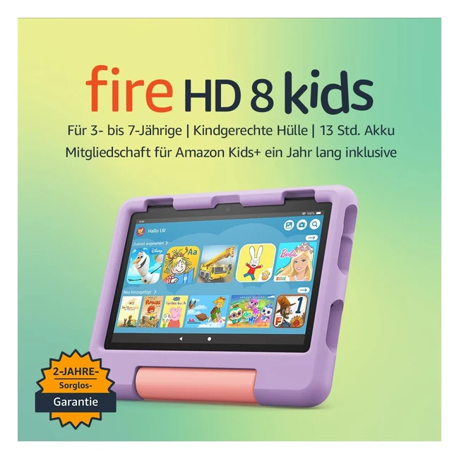 Fire HD 8 Kids-Tablet 2022 - 8 HD-Display 32GB kindgerechte Hlle 2 Jahre S