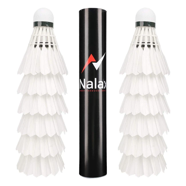 Nalax Professional Badminton Shuttlecocks - 12 Pack