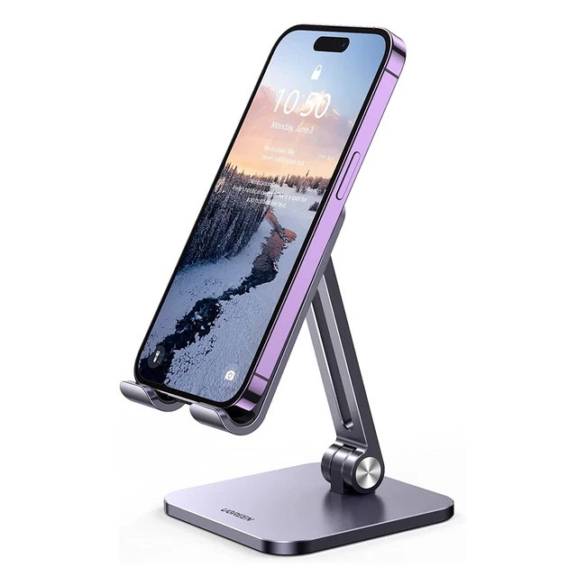 UGREEN Handyhalter Tisch - Aluminium, verstellbar, für iPhone, Samsung, Huawei - Ständer für Smartphone bis 7,2 Zoll