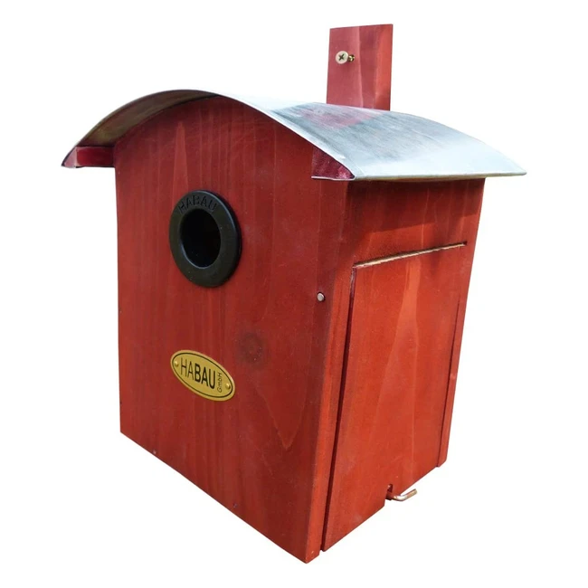 Nichoir Habau 2964 avec toit arrondi rouge - Anneaux en plastique pour oiseaux d