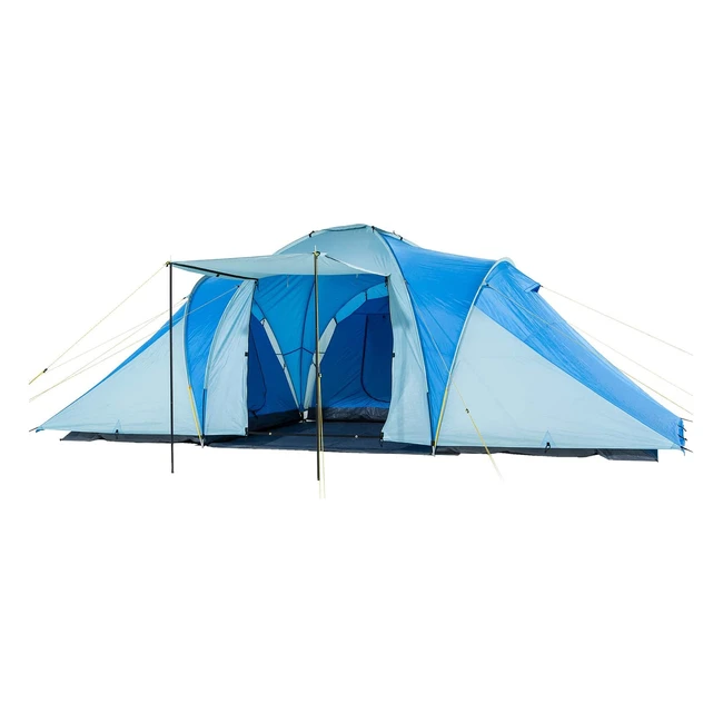 Skandika Daytona Dome Tent XXL - Familienzelt für 6 Personen mit 3 Schlafkabinen und 195 cm Stehhöhe