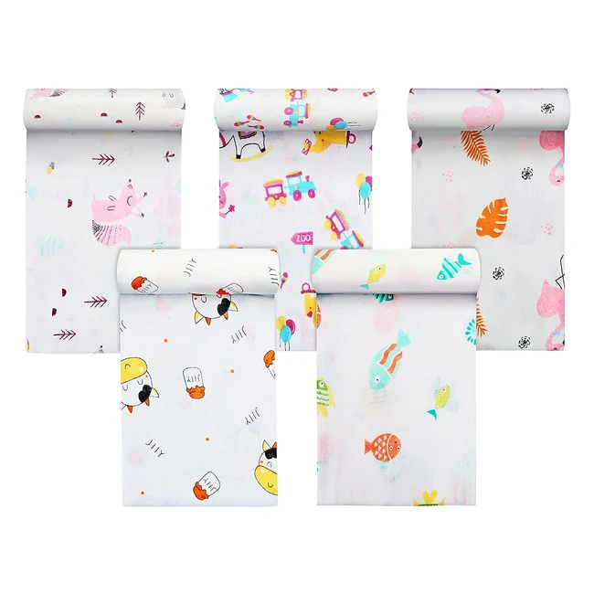 Lot de 5 langes en coton ultra-doux pour bébé - Koodib
