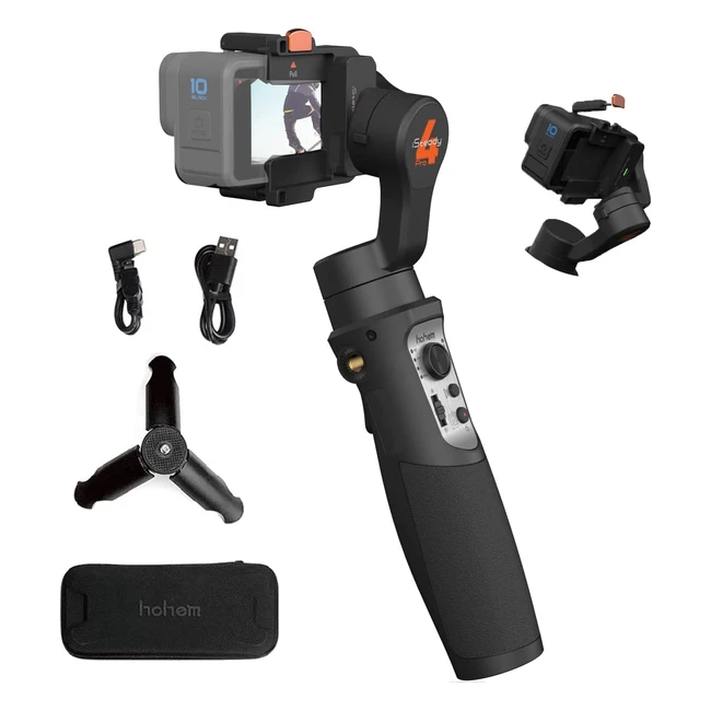 Stabilisateur portable Hohem iSteady Pro 4 pour GoPro, DJI Osmo Action, Insta360 - Antitremblement, étanche et compatible avec les caméras sportives similaires