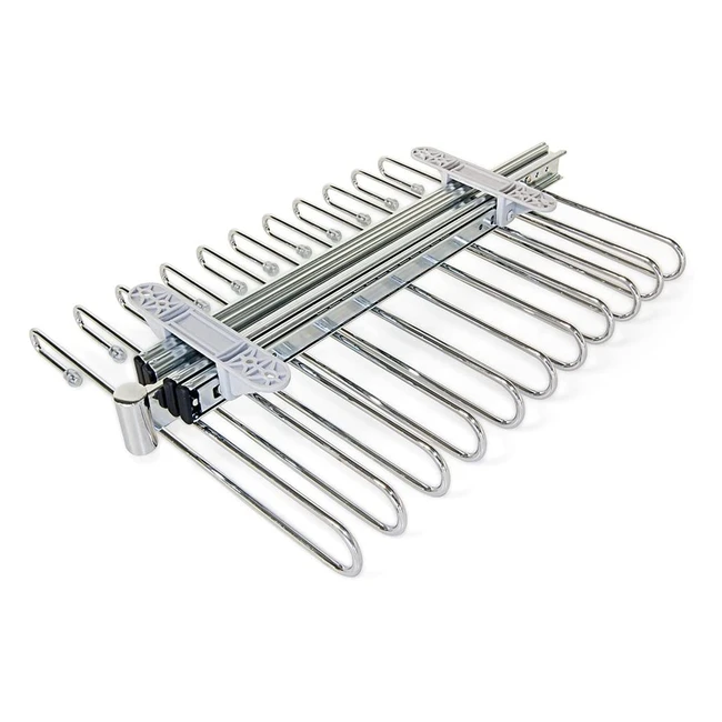 Emuca Pullout Trouser Rack - 11 Trousers Holder with Ball Bearing Slides