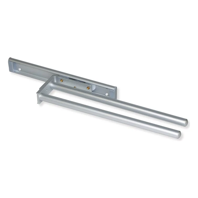 Emuca Pullout Towel Rail - 2 Arms Matt Anodised Aluminium 310mm Long