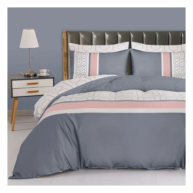 Pamposh Grey Single Duvet Cover Set - Ultra Soft Microfiber Material, Reversible, Zipper Closure, 135x200cm