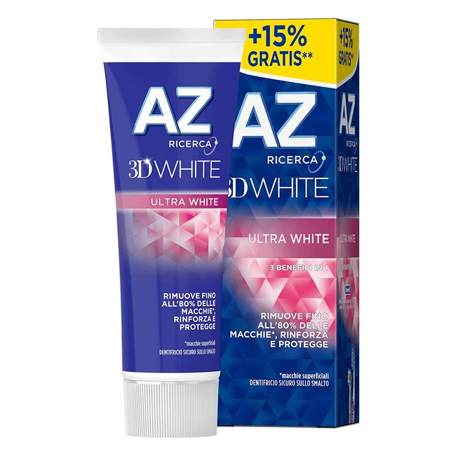 Dentifrice AZ 3D White Ultra White 75 ml - Blanchit, renforce et protège