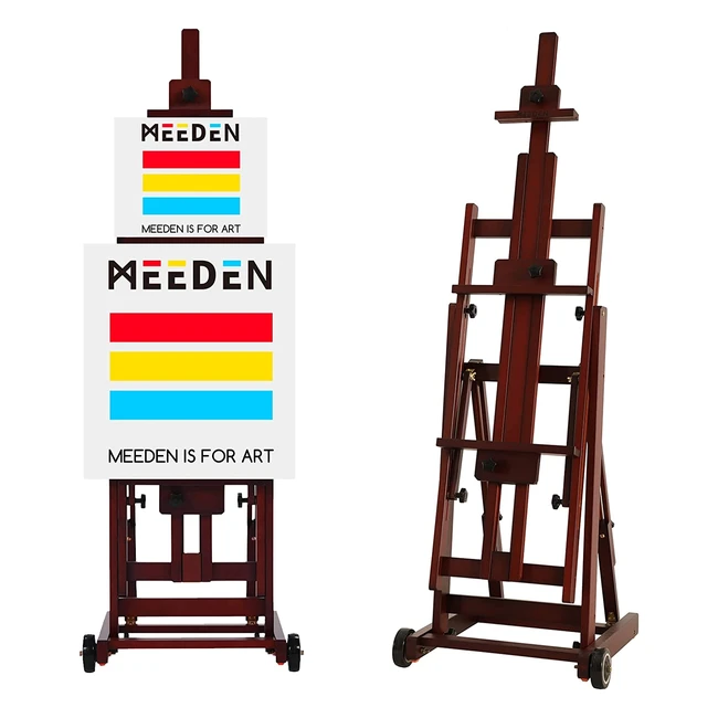 Meeden Artist Multifunction Studio Easel - Premium Beech Wood H-Frame Easel for Canvas up to 77in - Adjustable Height and Angle - Stable and Sturdy Construction