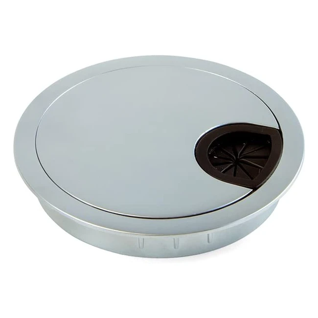Passecâble rond encastrable Emuca D80 en zamac chromé mat - 5022564