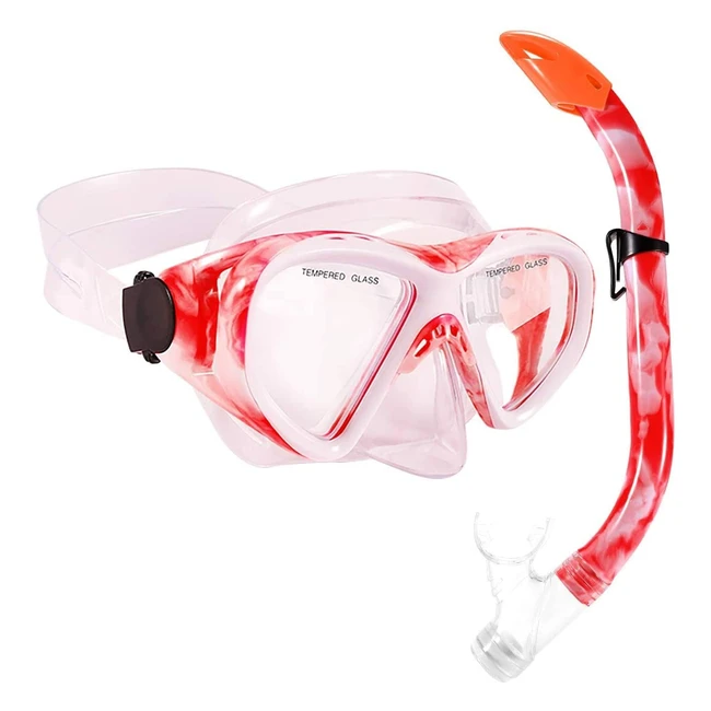 Kuyou Kids Snorkel Set - Antifog Diving Mask & Swimming Goggles with Breathing Tube