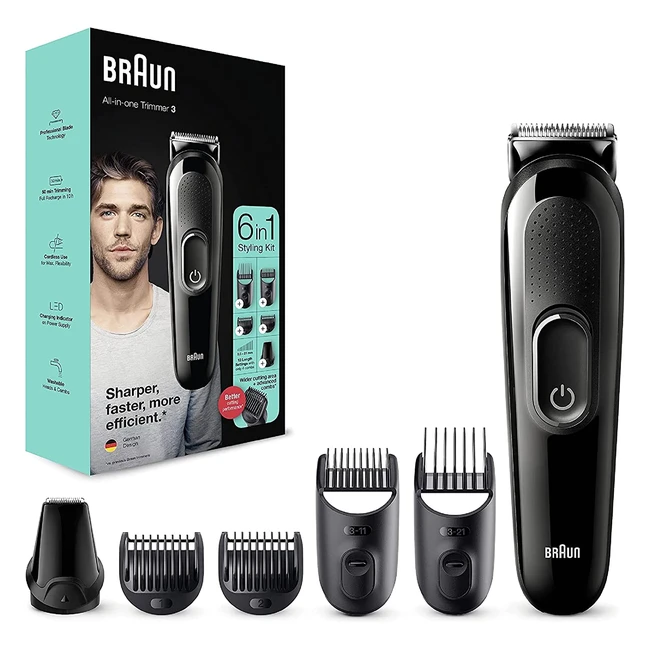 Braun 6in1 All-in-One Trimmer Series 3 - Precision Trimmer with Lifetime Sharp B