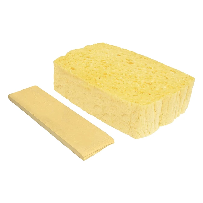 Spontex 100 biologisch abbaubare Cellulose-Schwamm 10er Packung, recycelbare PET-Tasche, saugfähig, 135 x 90 x 37mm