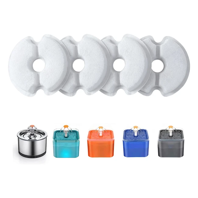 Filtro Fontanella Gatti Yiupea 4 Pezzi - Carbone Attivo e Resina - Tripla Filtrazione