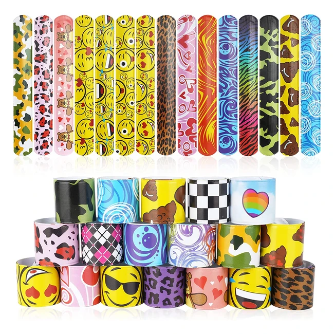Bracelets Claquer pour Enfants - Flintronic 30pcs Snap Multicolores Garçons Filles Anniversaire