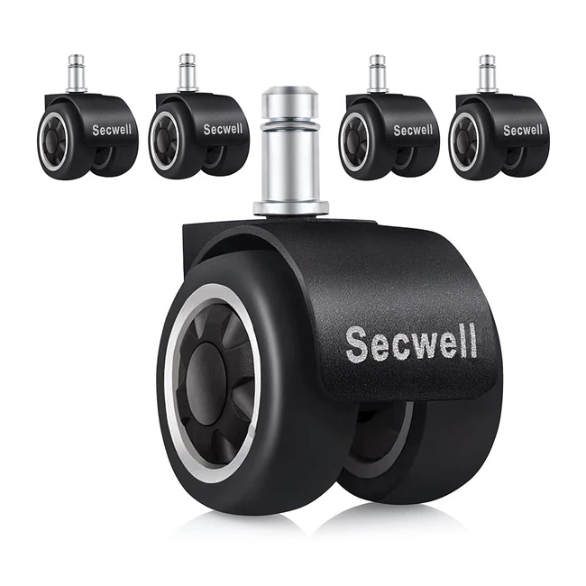 Roulettes de bureau Secwell - 5 pices universelles pivotantes TPR 50mm