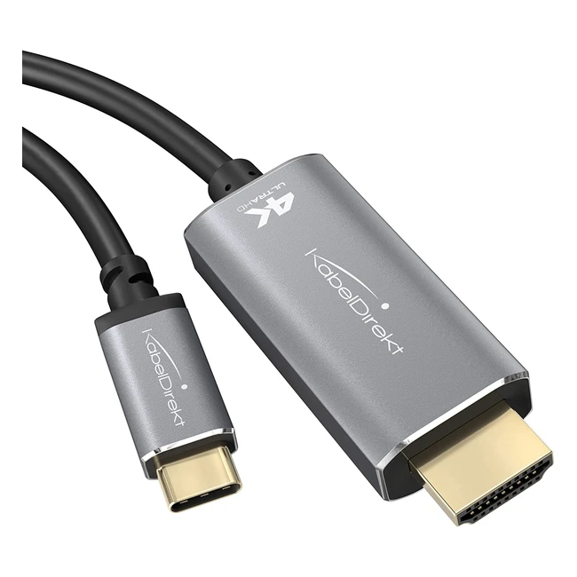 USB-C to HDMI Adapterkabel von KabelDirekt - 4K Videobertragung mit 60Hz - 2m 