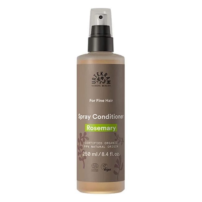 Spray Après-Shampooing Bio au Romarin Urtekram - Nourrit et Hydrate les Cheveux Fins - 250ml