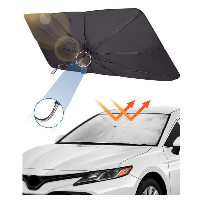 Issyzone Parasole Auto Parabrezza Interno - Ombrello Antiraggi UV 145x85cm