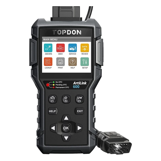 Lettore di codice OBD2 Topdon AL600 - Scanner diagnostica per auto con funzioni ABS/SRS reset olio/BMS/SAS - Aggiornamento gratuito