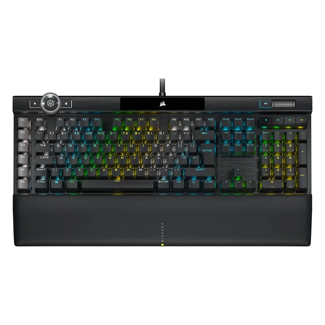 Corsair K100 RGB Gaming Keyboard - Hyperfast Linear Switches, Elgato Stream Deck Integration, QWERTY Black