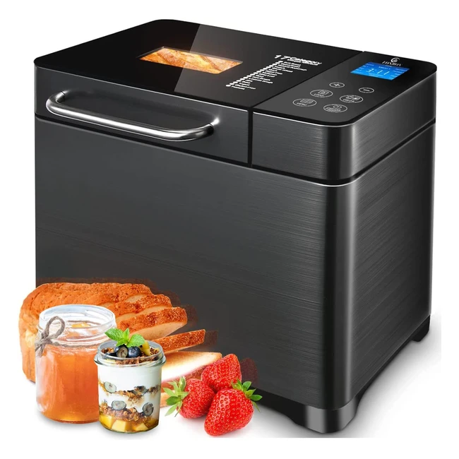 Eonbon Stainless Steel Bread Maker - 17-in-1 2lb Capacity Gluten-Free Dough N