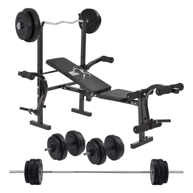 Multifunktion Hantelbank Set Profigym 1000 - 3in1 Hantelset mit 60kg Gewichten