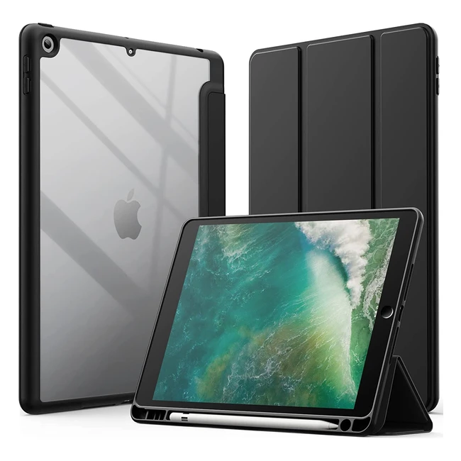 Coque Jetech pour iPad 97 pouces 6ème/5ème génération 2018/2017 avec porte-stylet, fin et antichoc - Noir