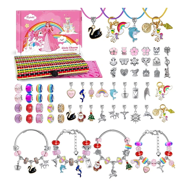 Kit de Pulseras para Niñas - Bambú - Abalorios y Joyas - Juego de Creación de Joyas - Juguetes para Niñas de 5 a 12 Años