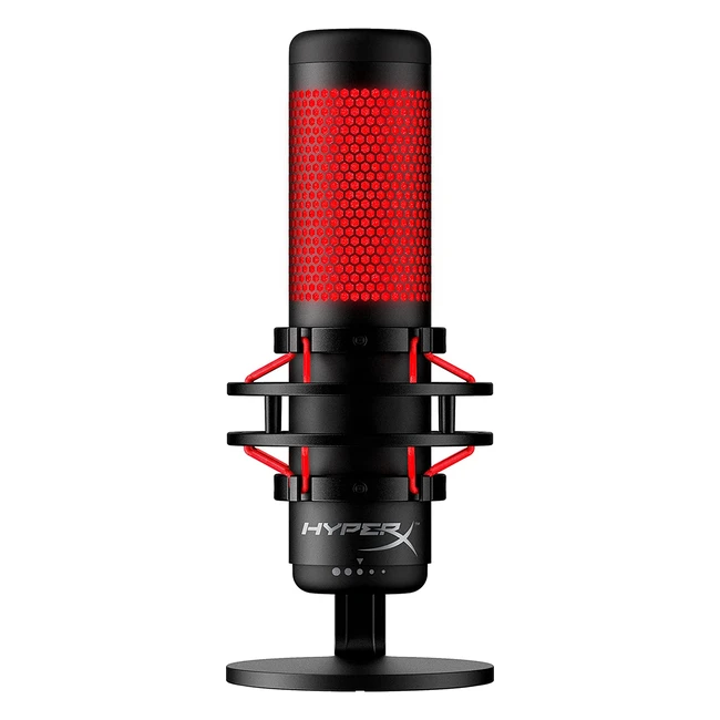 Microphone HyperX QuadCast Noir pour streamers, créateurs de contenu et joueurs - Contrôle de gain, filtre antipop, prise casque intégrée