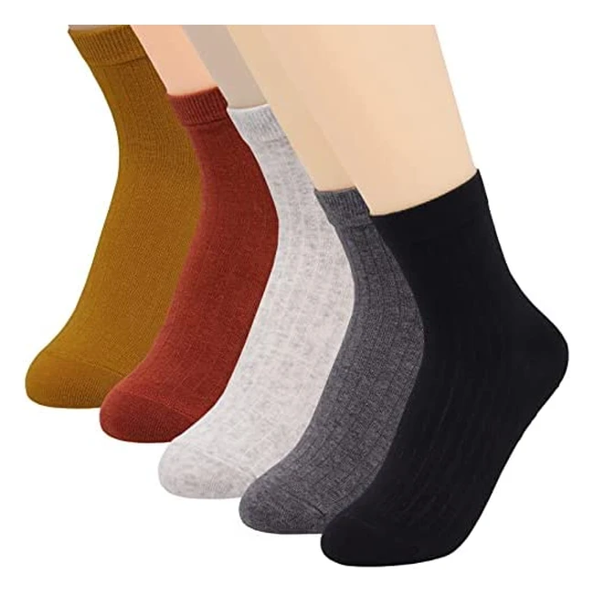 Calzini Donna Yosende in Cotone - 5 Paia Confortevoli per Tutte le Occasioni