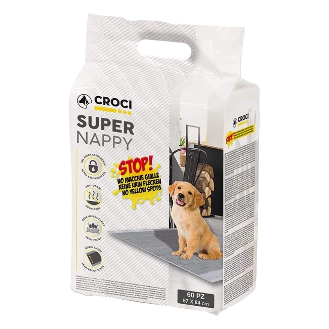 Croci Super Nappy - Tappetini Igienici per Cani 57x84 cm 60 Pezzi