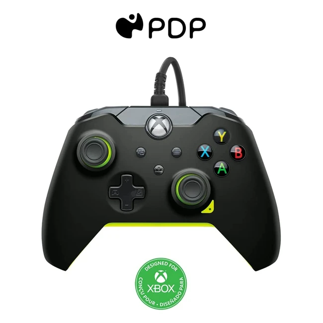 PDP Wired Controller for Xbox Series XS - Officially Licensed, Electric Black, Remappable Buttons, 3.5mm Audio Jack