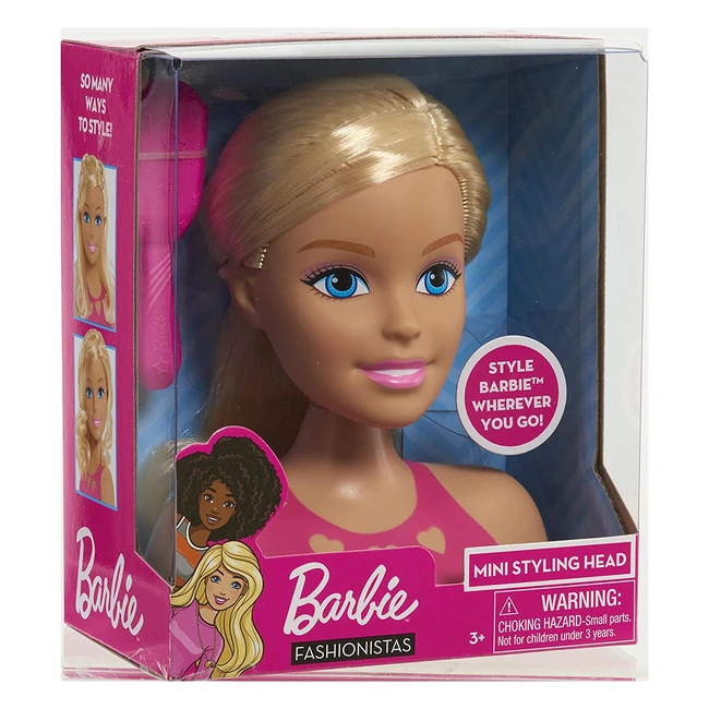 Testa di Styling Barbie Mini Bionda JPL63415 - Spazzola Treccia e Stile - 86cm 