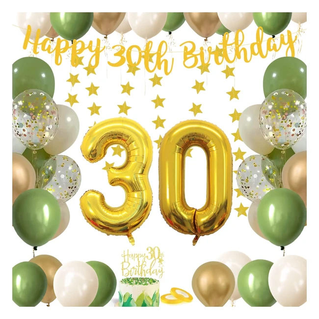 Palloncini 30 anni compleanno - Verde Jungle - Set decorazioni festa uomo donna